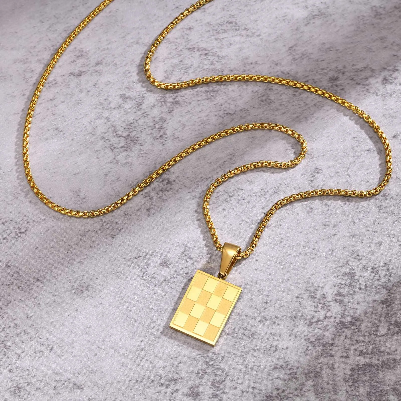 Men Stainless Steel Military Dog Tag Pendant Necklace Box Chain Jewelry Gift New
