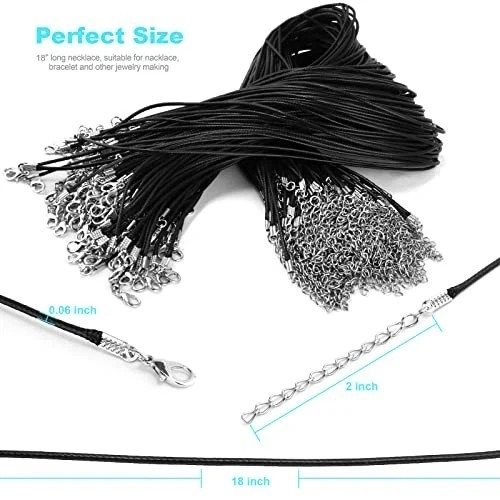 100PCS 18” Leather String Charms Necklace Cords Wholesale Rope Bulk Lot Cords