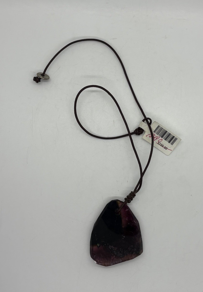 Chan Luu Necklace Natural Bi-Color Tourmaline Pendant Artisan Signed Jewelry NWT