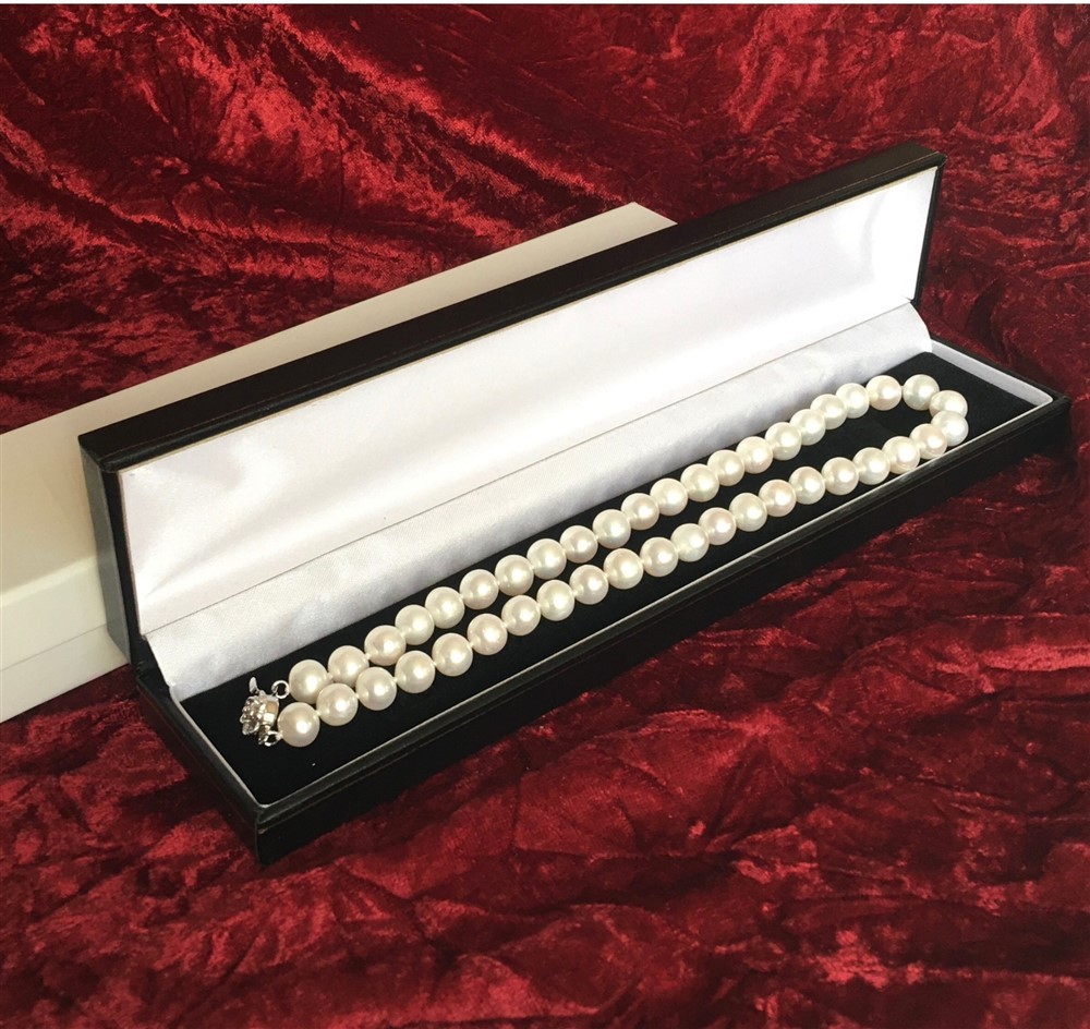 16″ Inch Choker Cultured Freshwater 6-6.5mm White Pearl Strand Necklace Genuine