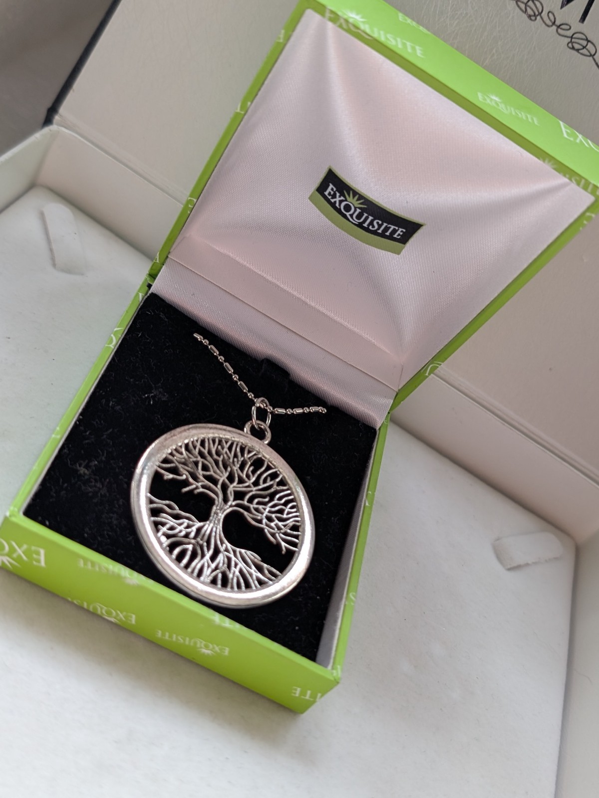 Tree of Life Pendant Diameter 40mm on Silver Tone Chain 16″ Brand NEW 13g in BOX