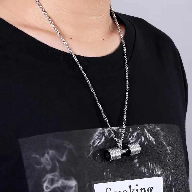 Fashion Barbell Dumbbell Pendant Men’s Fitness Bodybuilding Weightlifting