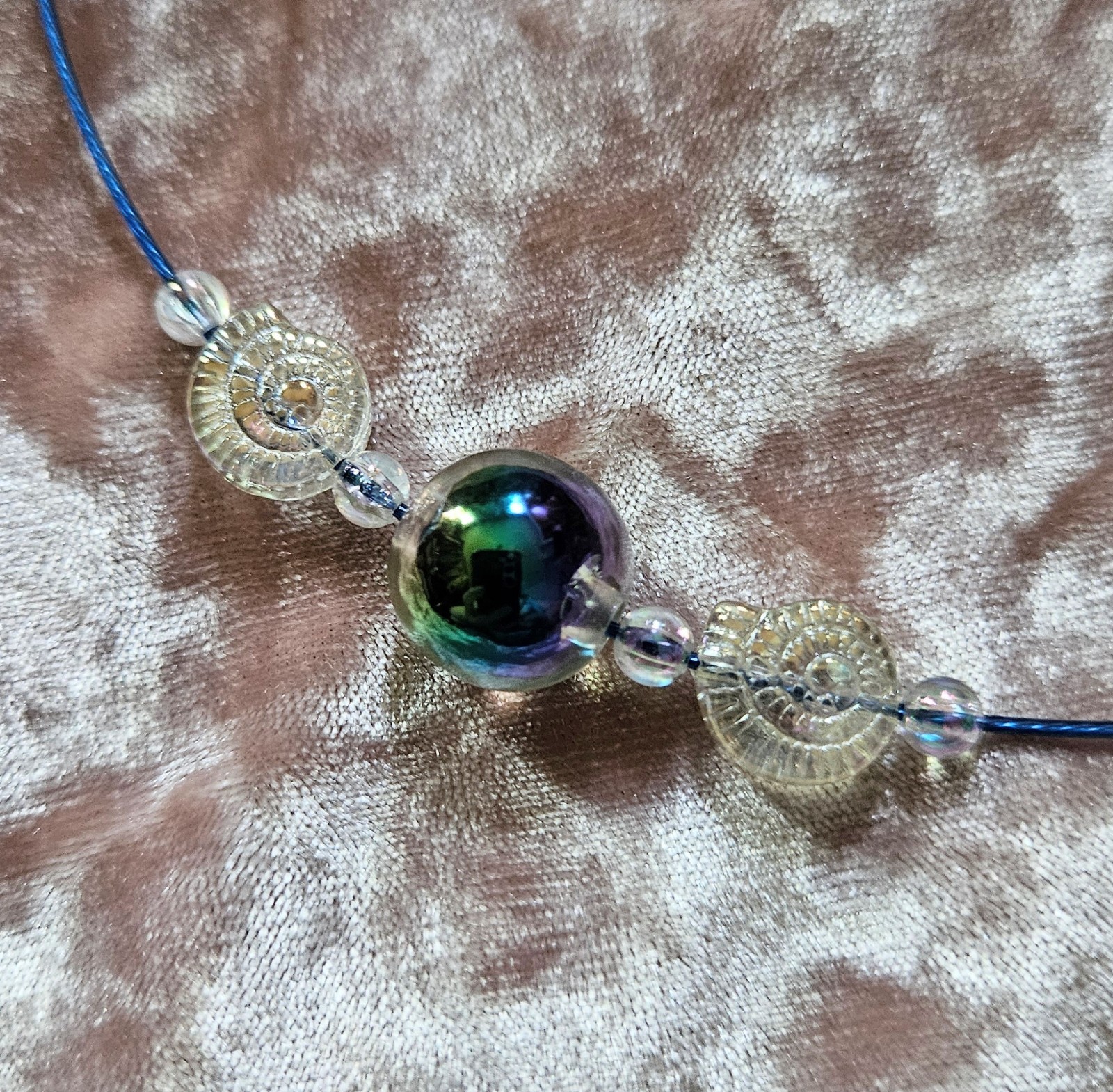 BigTimeRockShow Sea Treasure Iridescent Orb & Glass Nautilus Acrylic Bubbles