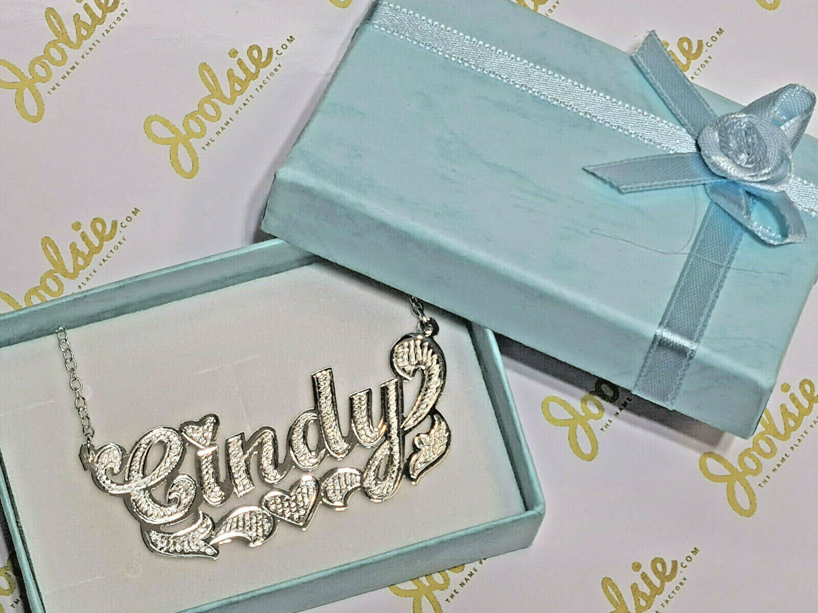 PERSONALIZED STERLING SILVER .925 SINGLE NAME PLATE CHAIN NECKLACE * FREE SHIP