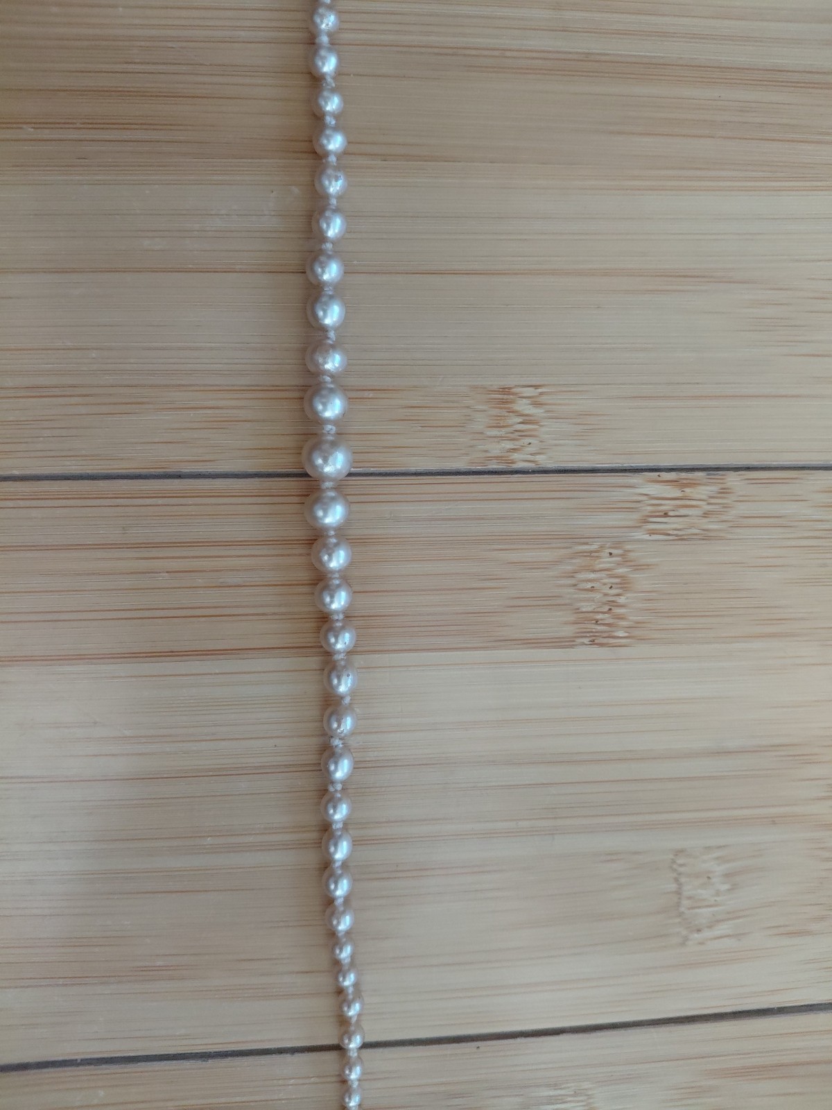 Taper Pearl Necklace Choker 18″ Sterling Clasp Champaign Color Quiet Luxury