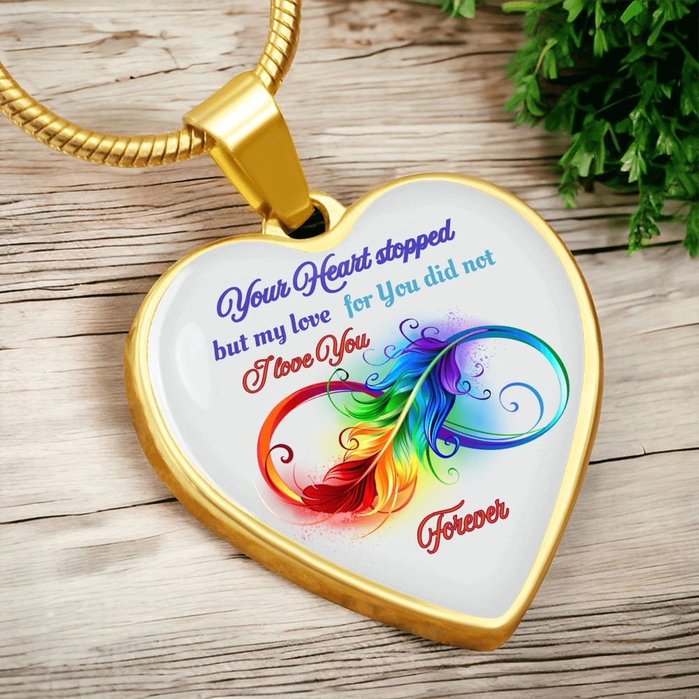 “Your Heart Stopped” Memorial Necklace – Sympathy Jewelry for Her