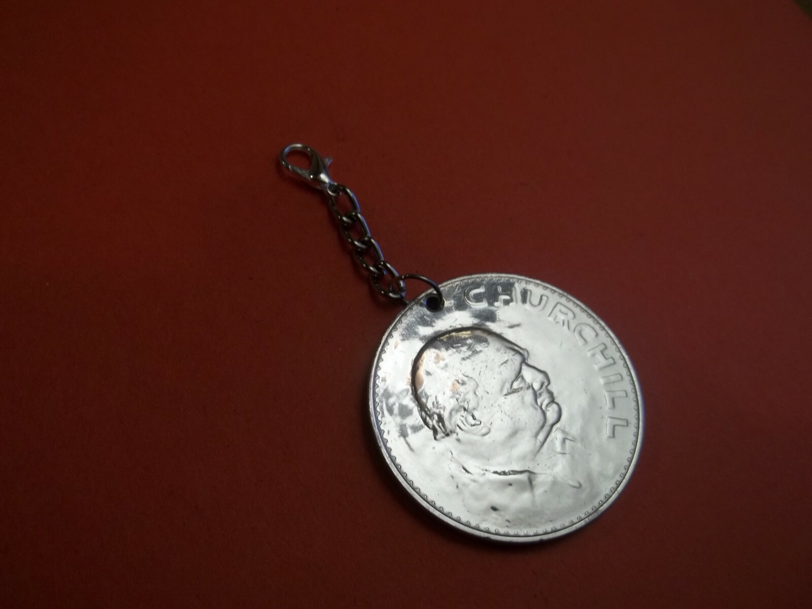CROWN COIN – SIR WINSTON CHURCHILL – HIGHLY POLISHED PENDANT / CHARM – 1965