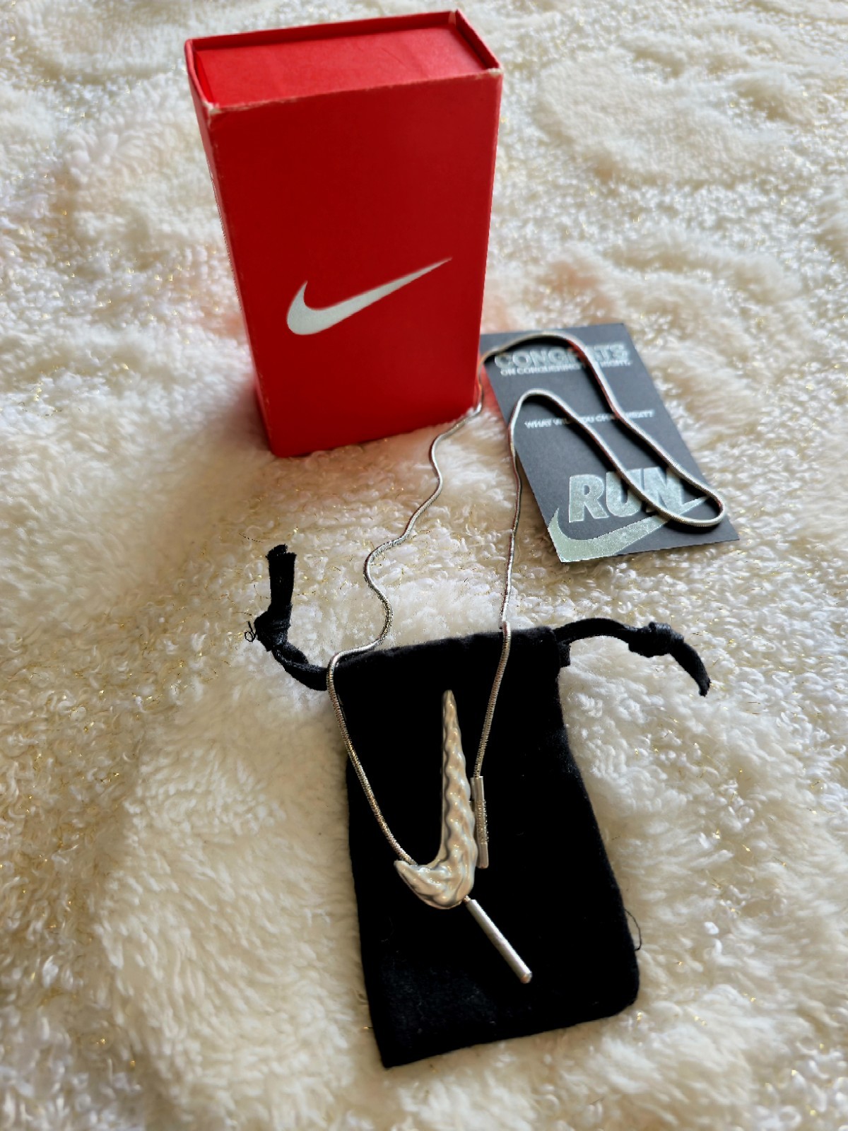 Nike After Dark Run Tour 2025 Necklace Silver Tone