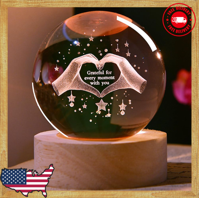 Valentine’s Day Crystal Heart LED Light Gift Romantic Love Keepsake for Her…..