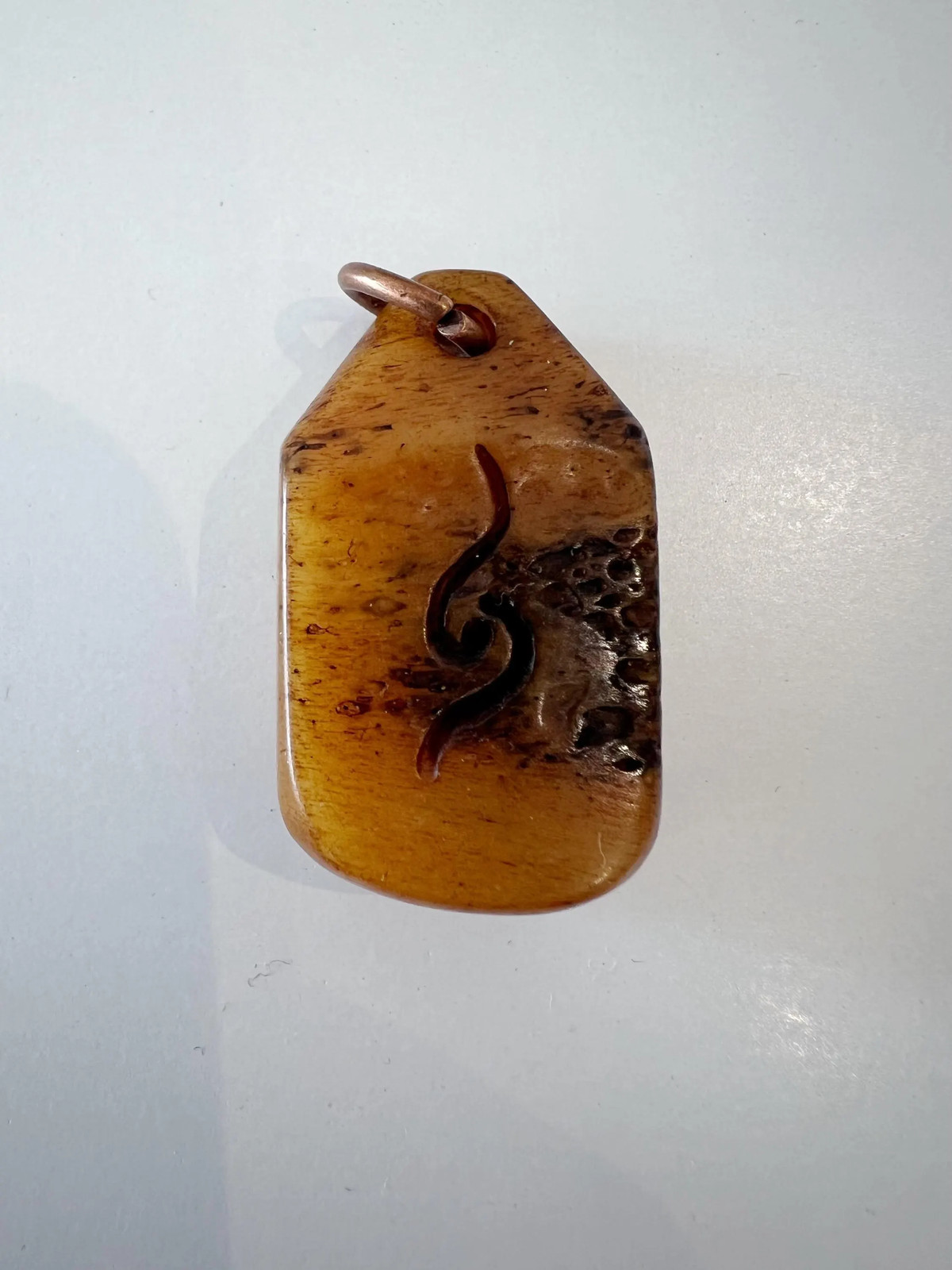 Nepal Tibet Buddhist Carved Unique Symbol Yak Bone Ornament Talisman Pendant