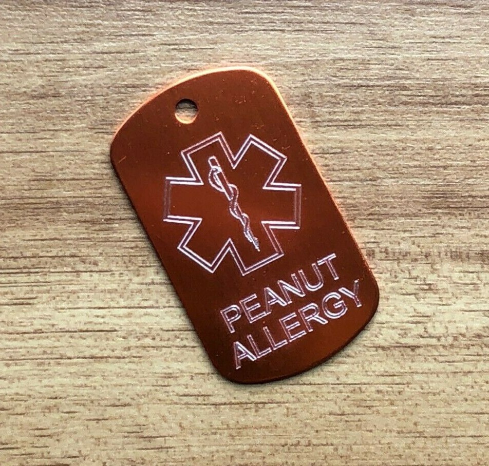 CUSTOM ENGRAVED MEDICAL ALERT ID INFO DOG TAG NECKLACE DIABETIC ALLERGIES ICE