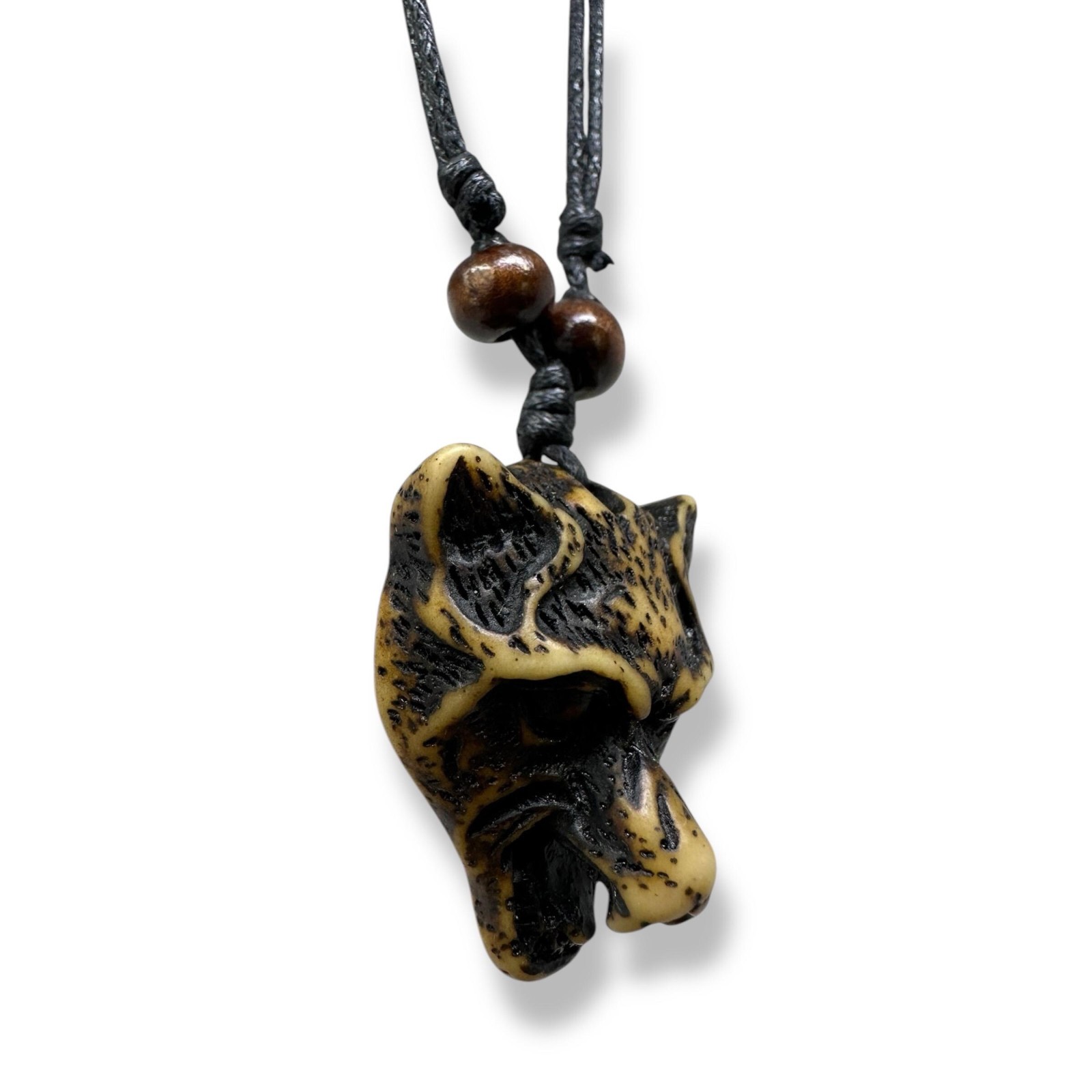 Handcrafted Wolf Pendant Necklace | Adjustable 18-30in Tribal Boho Unisex