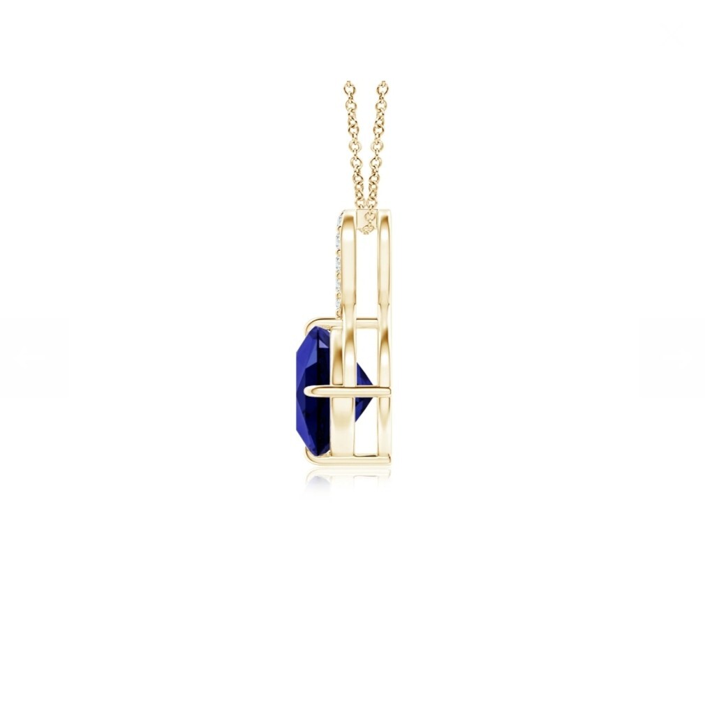 Eye Clean Blue Sapphire Pendant, Sterling Silver Blue Sapphire Pendant For Women