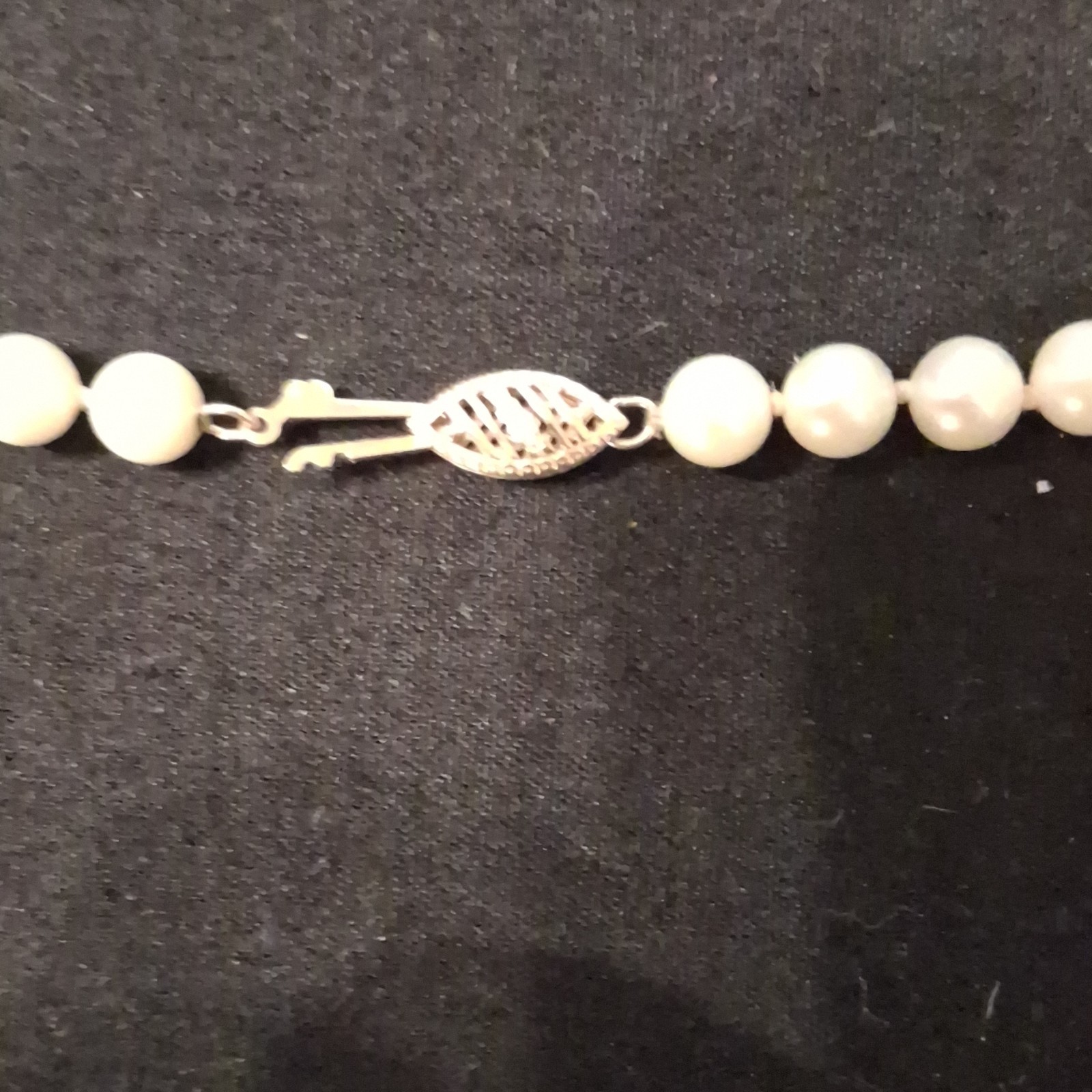 Lot of 2 White Round Pearl Beaded Strand Necklaces, Hook Clasp Closure
