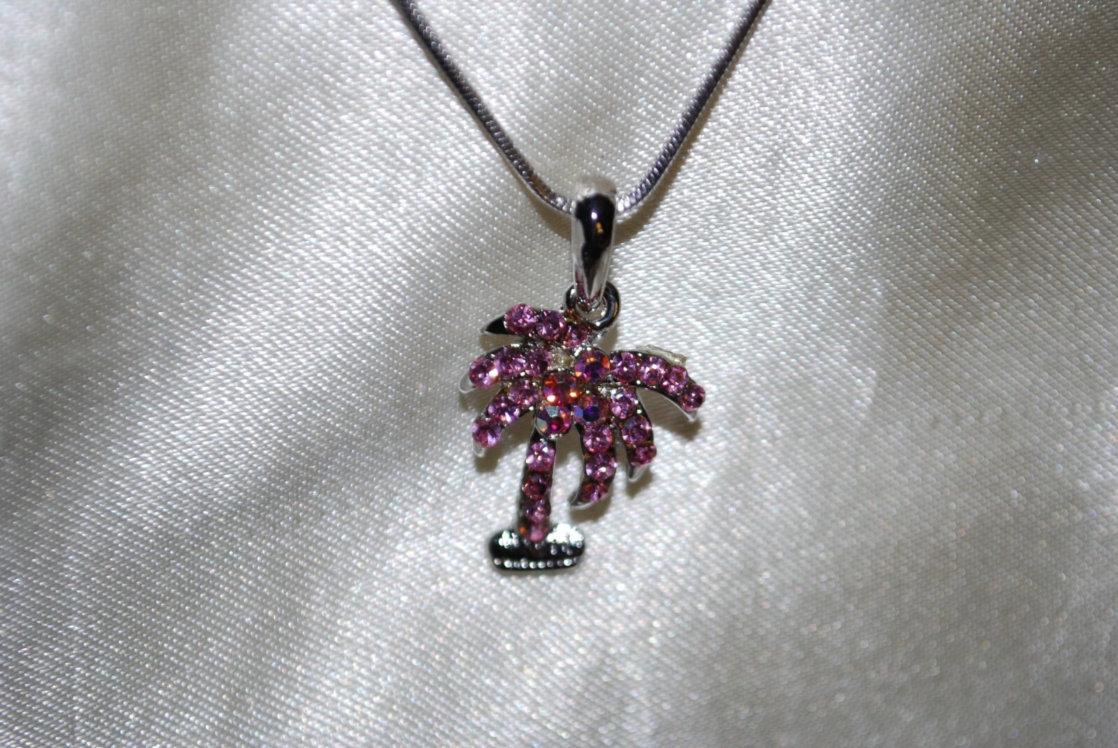 Crystal Palm Tree Pendant Martini Island Tropics Vacation Trip Margarita PT5