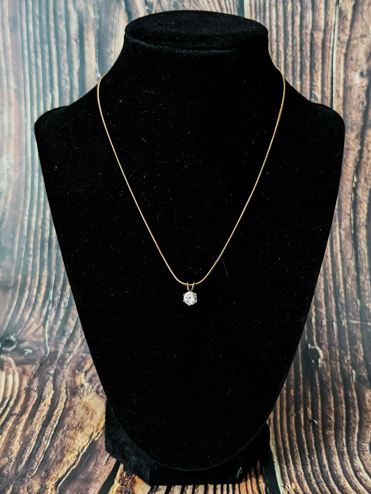 Vintage Simolated Soltare Diamond Necklace on Snake Chain