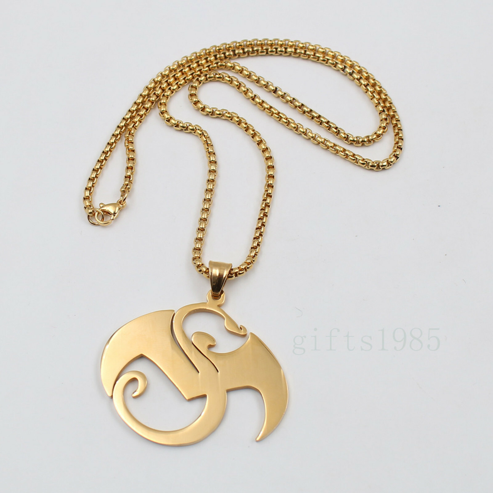 3 tone Large strange music charm S.steel pendant TECH N9NE curb box necklace