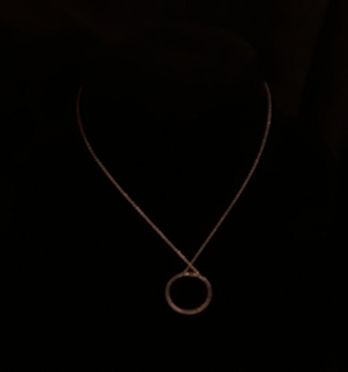 Gold tone CIRCLE OF LIFE Pendant Necklace 24 Stone Fine Chain 7.5 in. Statement