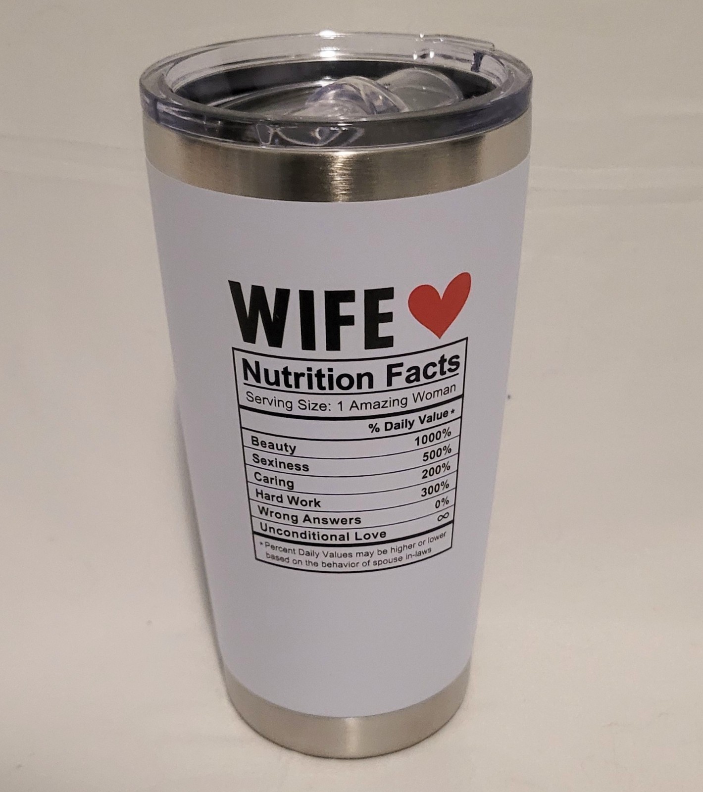 NIB 20 oz Stainless Steel Insulated Tumbler for Wife Wifey. Great Gift!