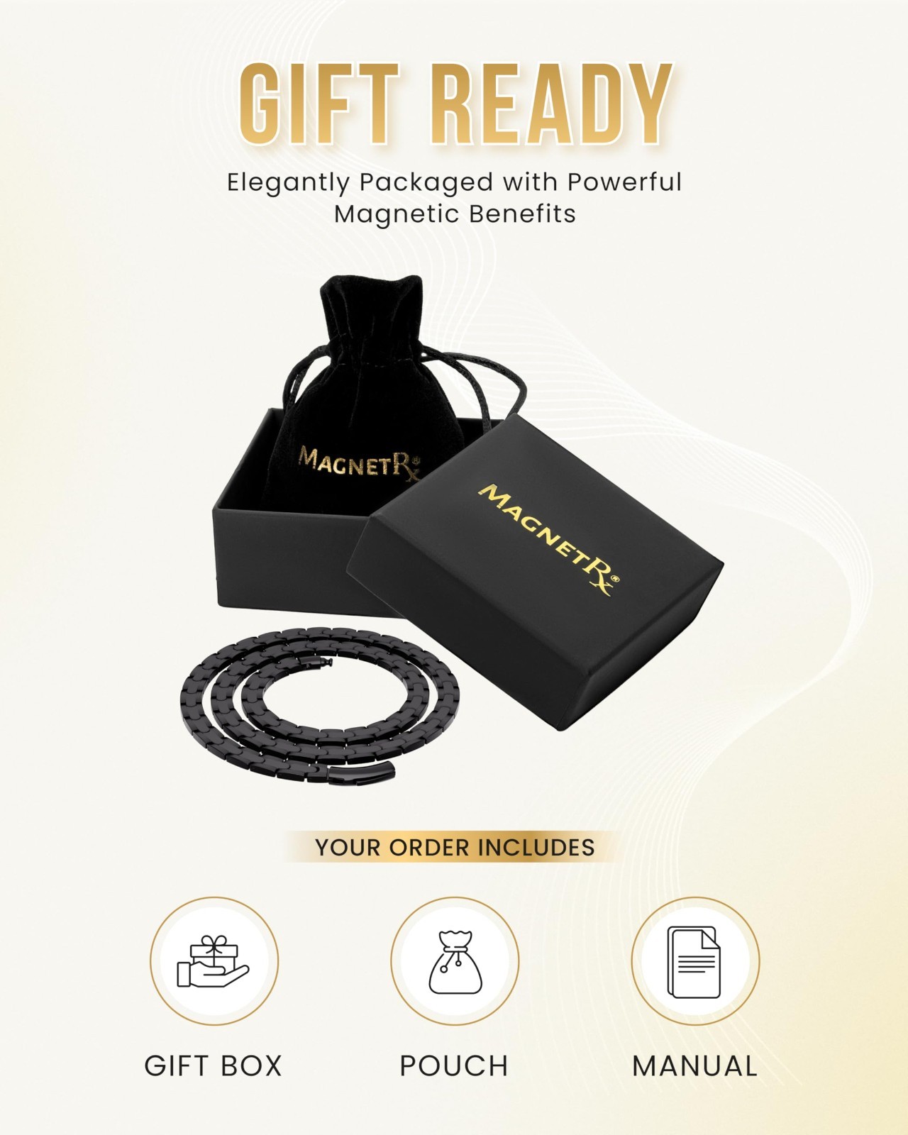 MagnetRX Titanium Magnetic Necklace Ultra Strength for Men & Women Necklace