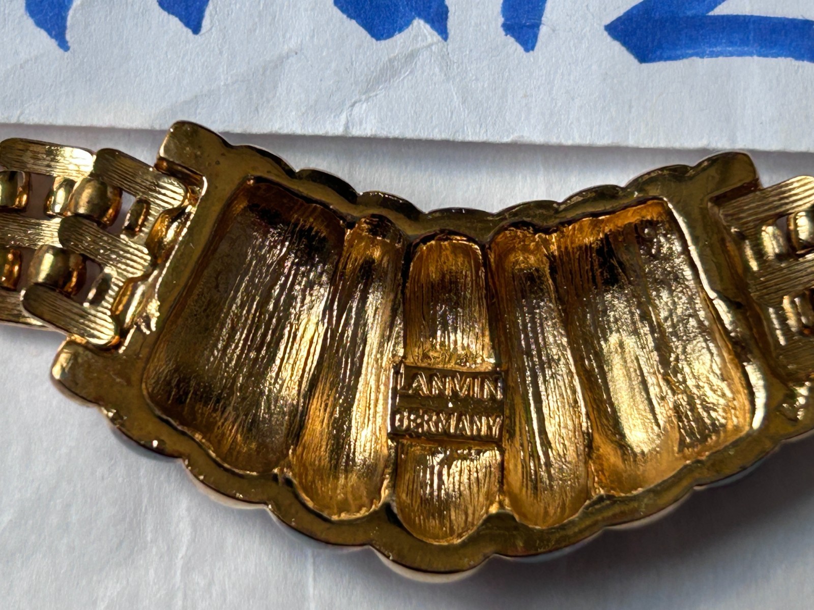 Vintage LANVIN Germany Silver Gold Couture Chain Collar Necklace