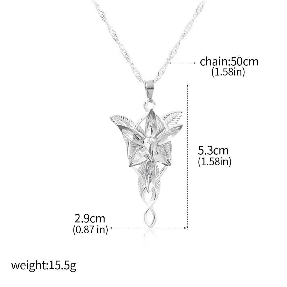 Movie the Lord Arwen Evenstar Necklace Elf Princess Arwen Twilight Star Crystal