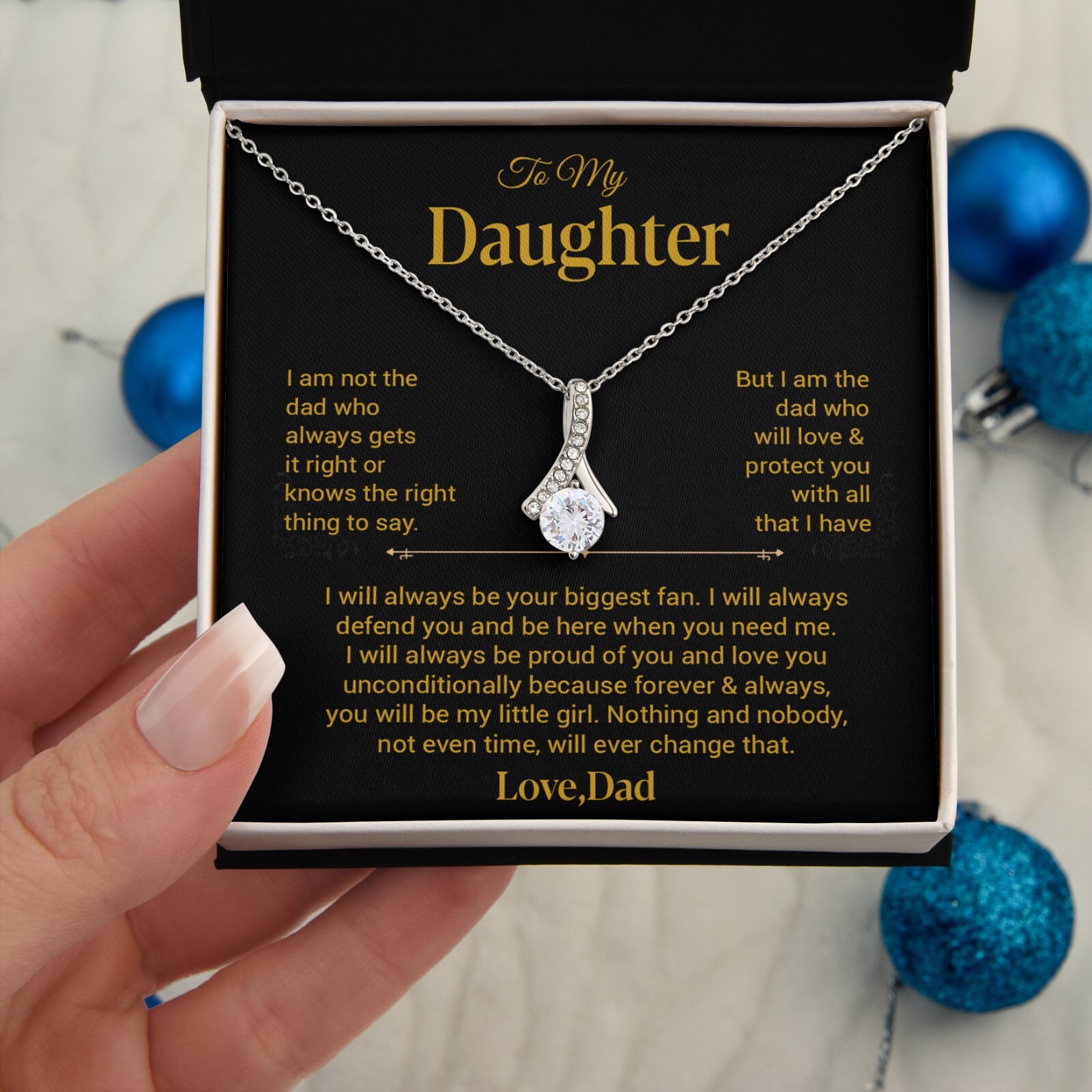 To My Daughter Necklace, Gift for Daughter from Dad, Father Daughter Necklace