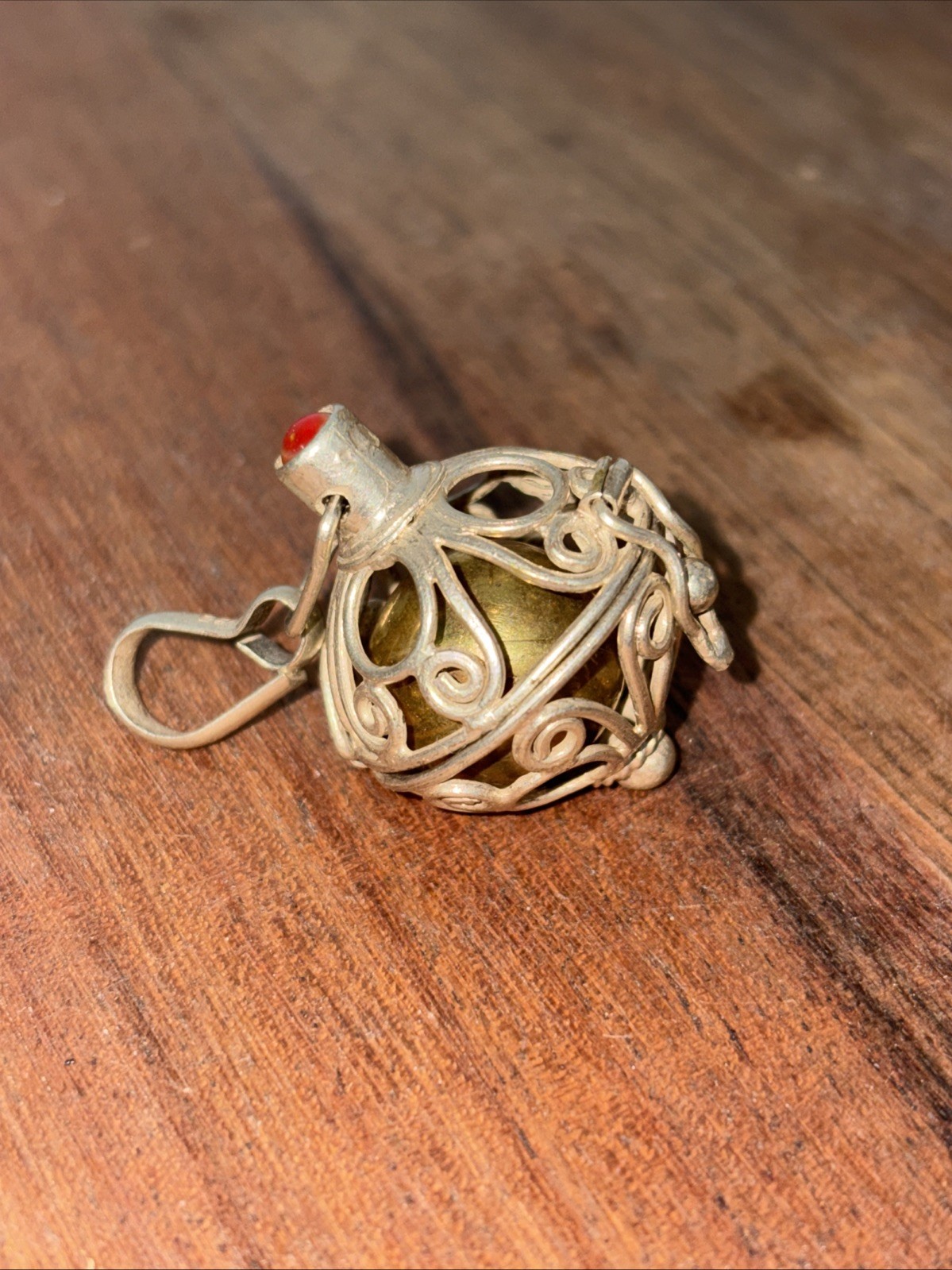 Sterling Silver Harmony Pendant With Brass Ball Chime