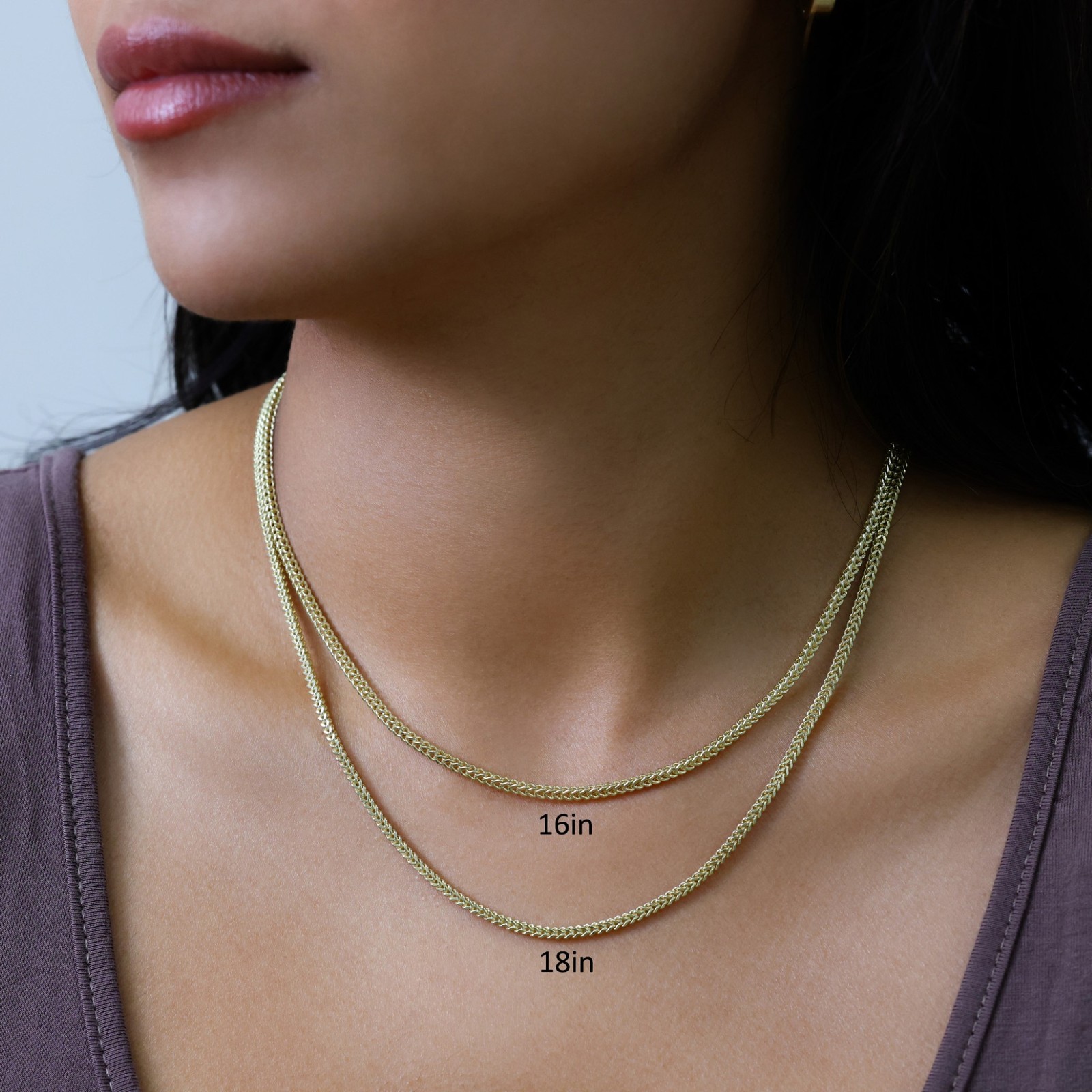 14K Yellow Gold 2.5mm Franco Box Wheat Foxtail Chain Necklace Mens Women 16″-30″