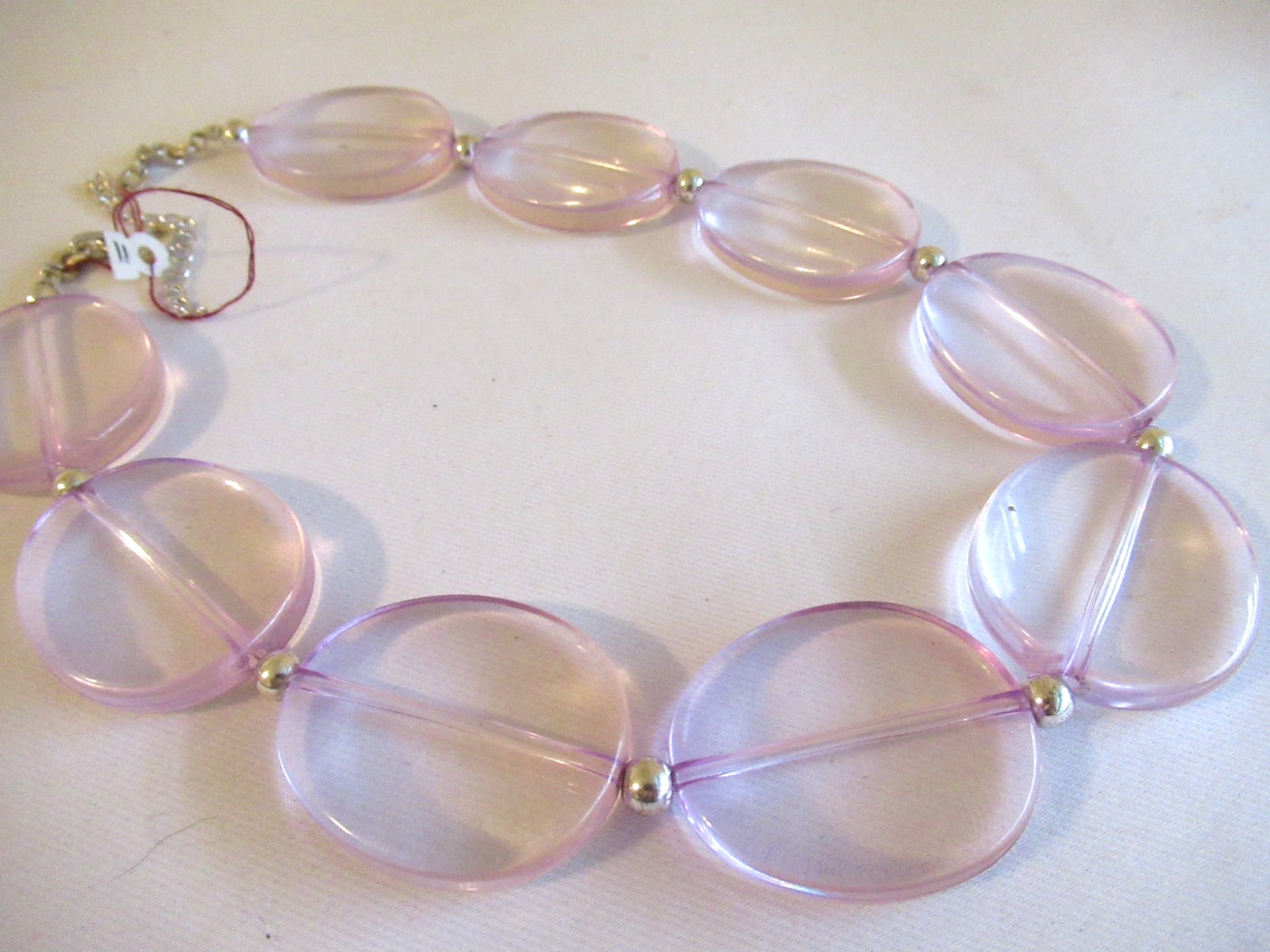 Light Purple Clear Acrylic Collar Necklace 16 IN