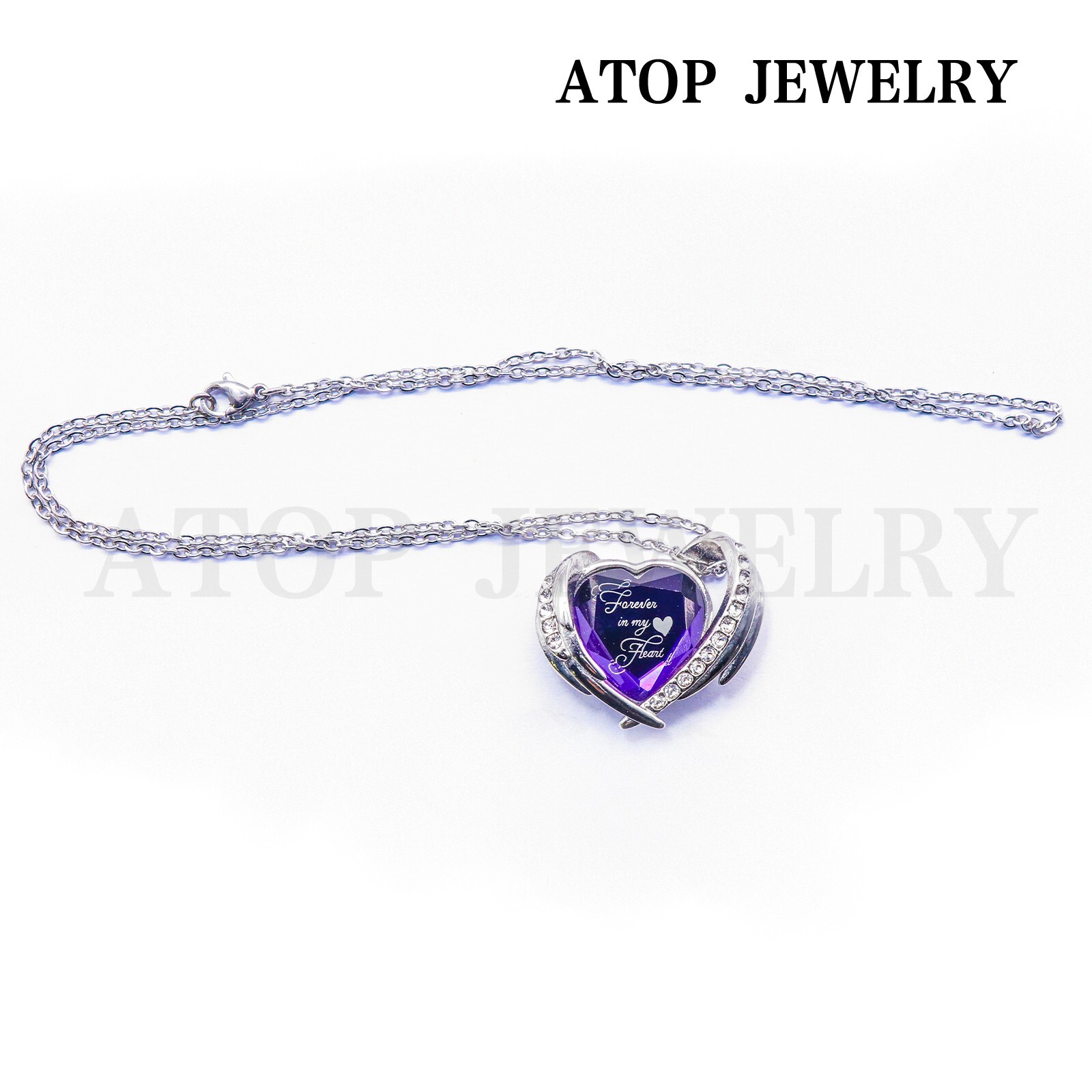 Heart Crystal Urn Necklace For Ashes Cremation Locket Pendant Memorial Jewelry