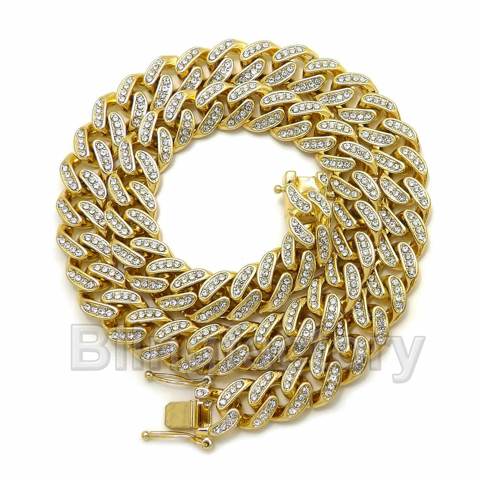 Bulls Head Pendant & 13mm 16″ 18″ 20″ 24″ Iced Cuban Box Lock Chain Necklace