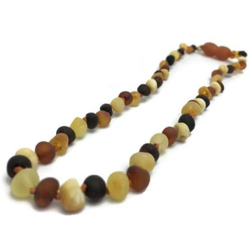Fast RELIEF for Teething Baby NATURALLY 100% Baltic Amber Necklace Raw Multi