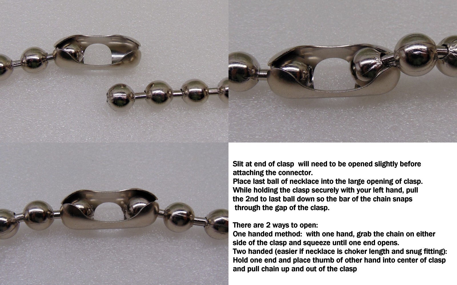 12mm Ball Chain Necklace Choker 18″ ~ NPS Steel Beads 1/2″ ~ Danny Count Koker