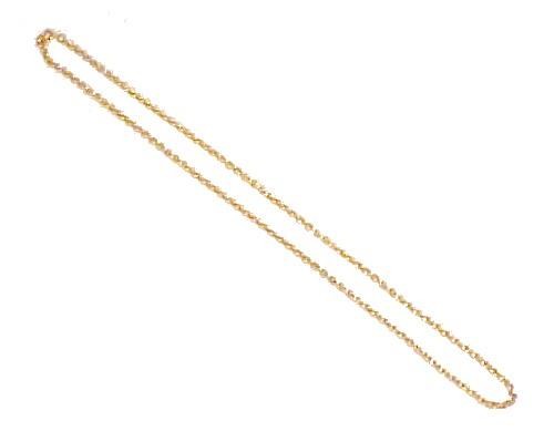 Ribbed Cable Chain Necklace Gold tone 24 inch Spring Ring Clasp Vintage Neck