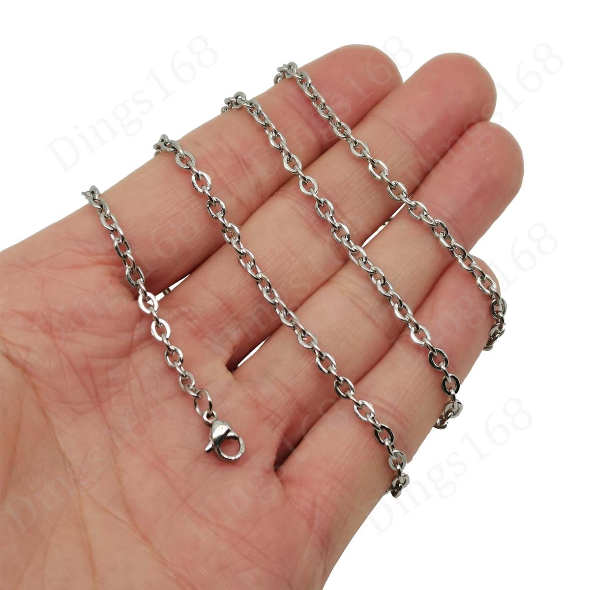 Men & Women’s Real 18K White Gold Filled 24 inch 3 mm Cable Chain Necklace X146W