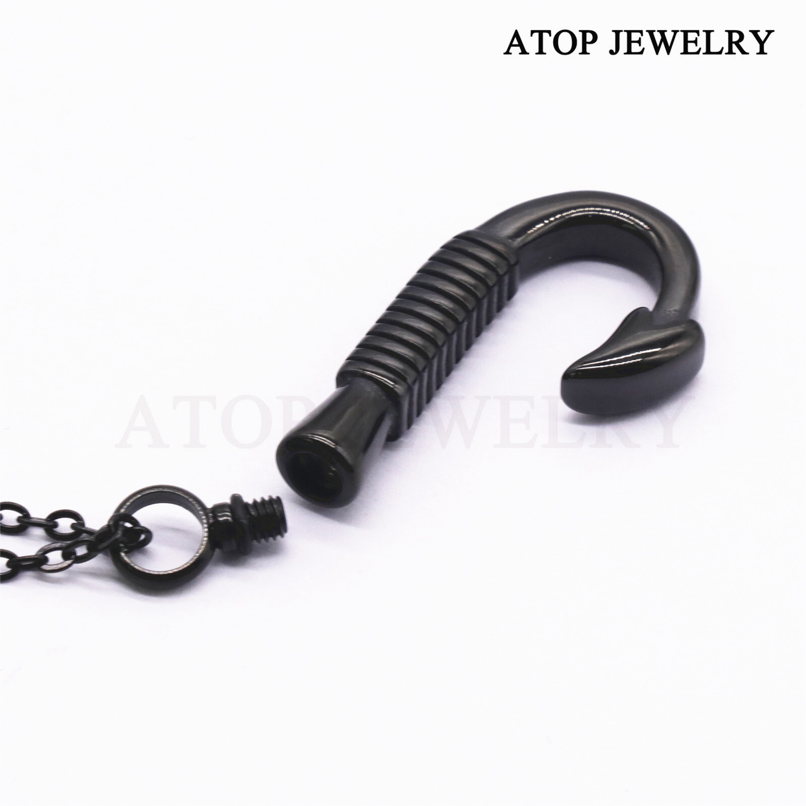 NEW Urn Necklace For Ashes Fish Hook Cremation Pendant Memorial Jewelry Keepsake