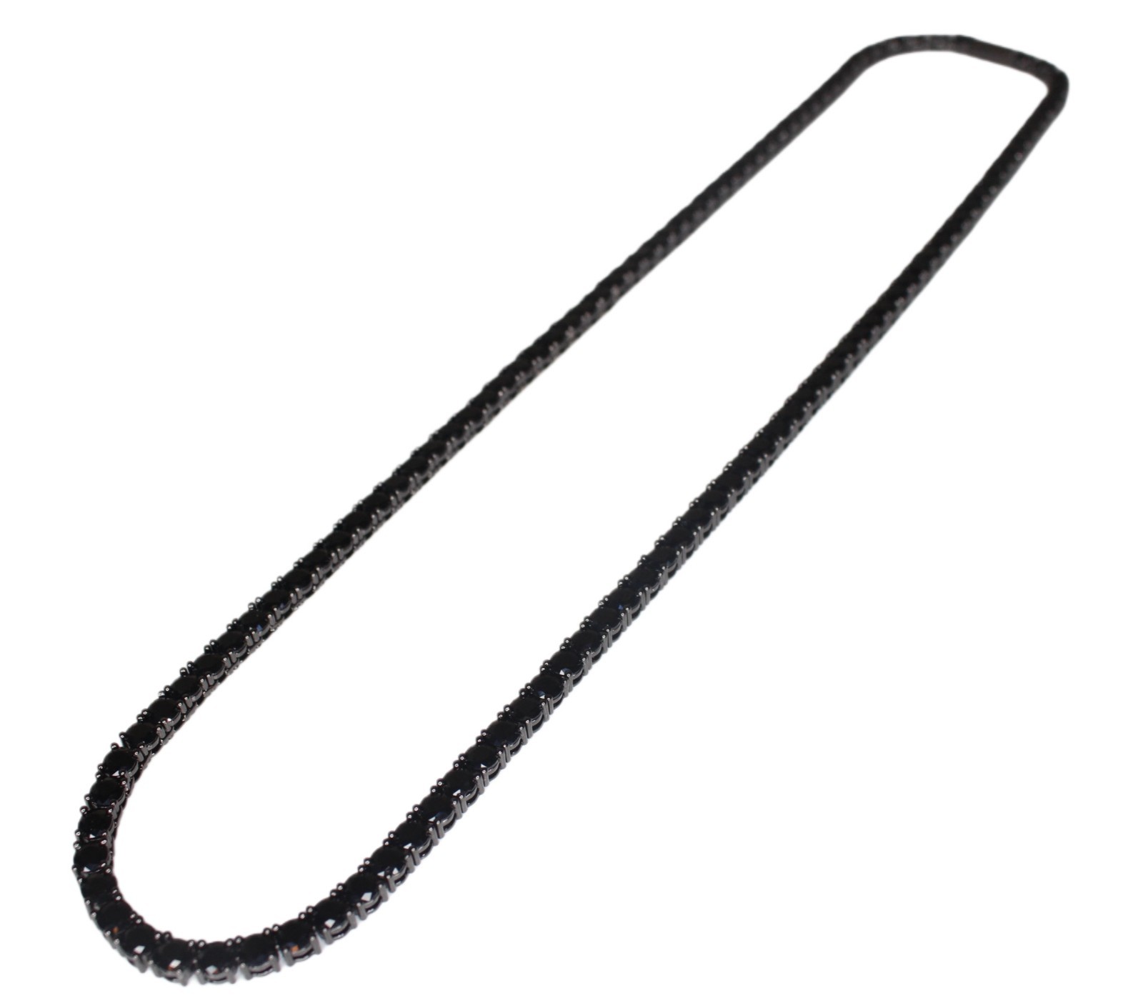 5mm ONYX BLACK Diamond 60ctw Lab Sim VVS1 Tennis Chain Necklace PVD 50g+ HEAVY