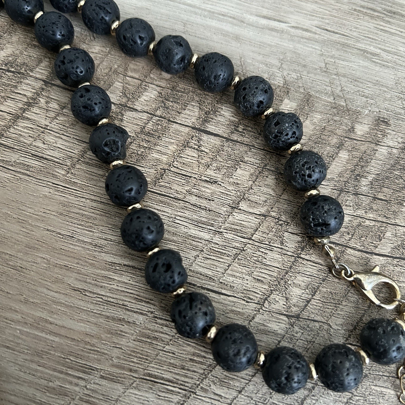 NEW Mala Style Buddha Lava Rock Necklace