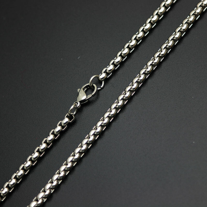 Stainless Steel 19.68 (50cm) Inch 3 mm rounded Box Neck Chain Necklace