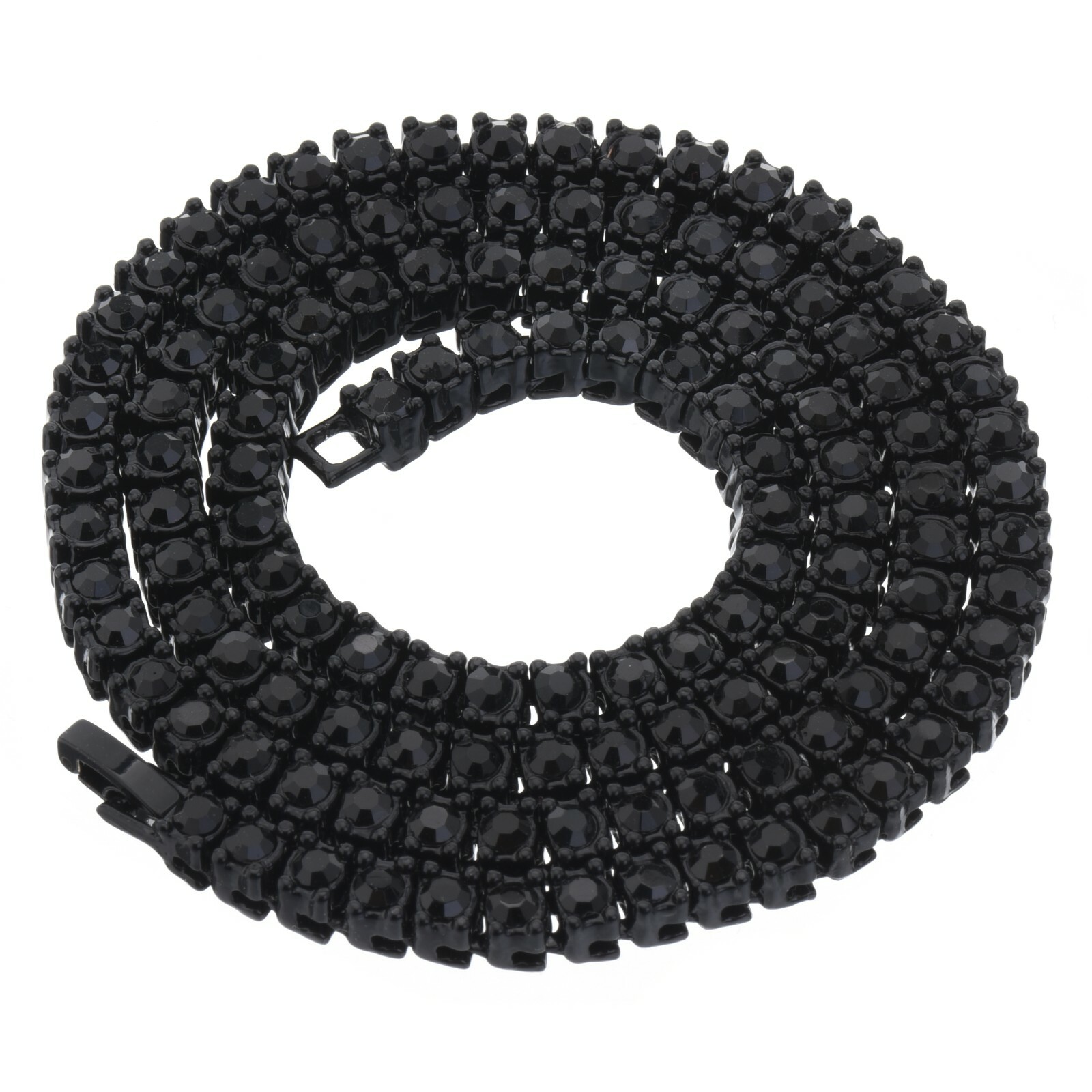 Fashion Black Plated Tennis Stone Chain Necklace 16″ / 18″ / 20″ / 22″ / 24″