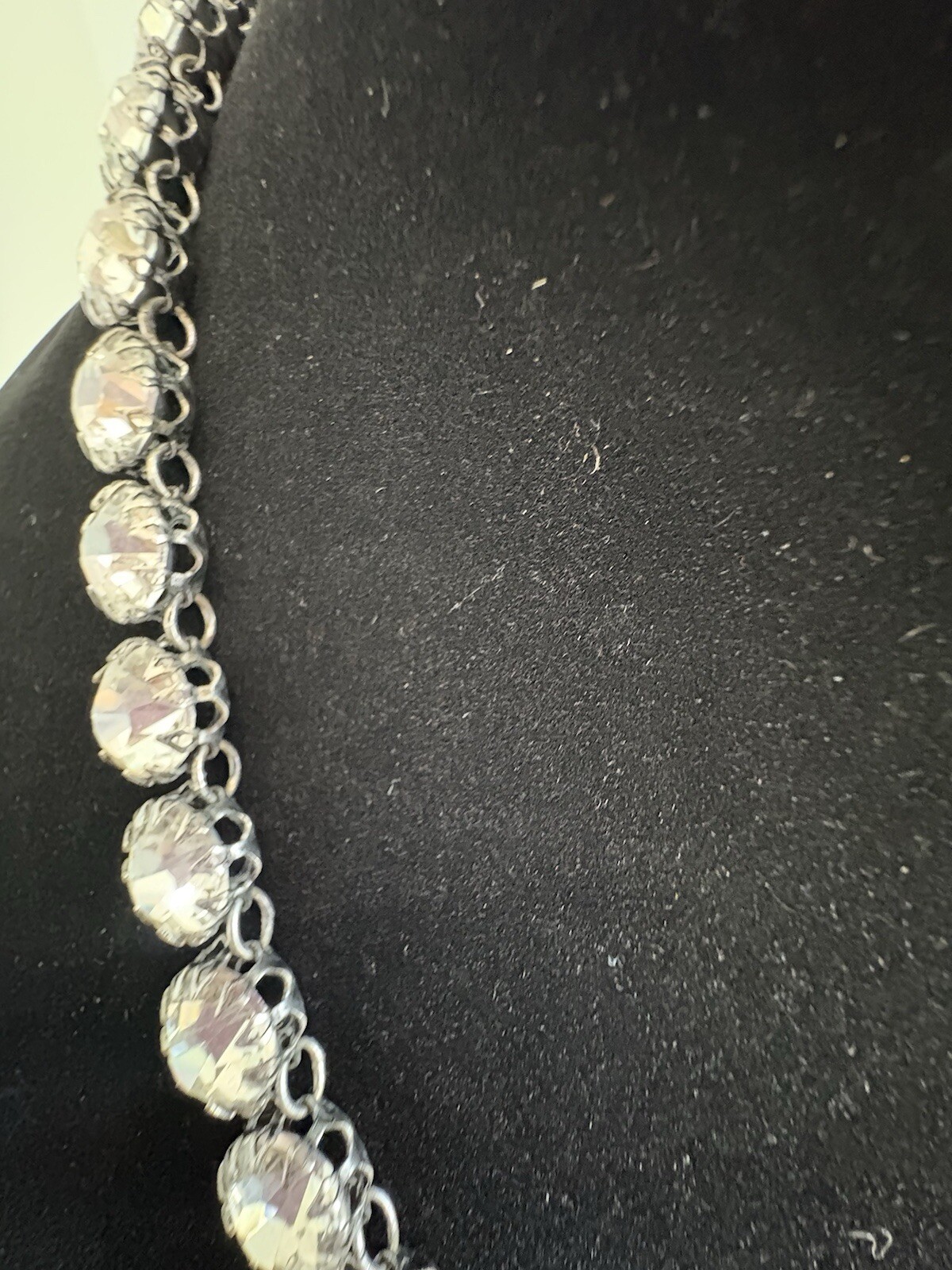 Rare Stella & Dot Necklace 12 mm Crystal Rhinestone Regency Statement 18-19”