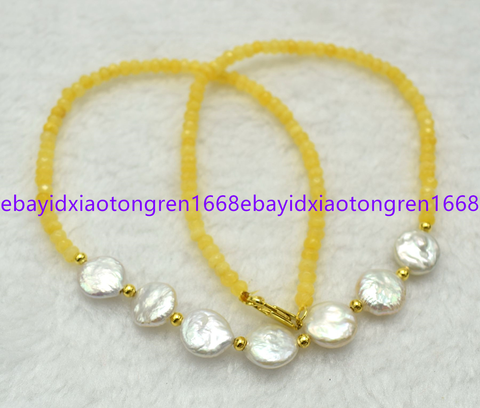 2x4mm Natural Yellow Topaz Rondelle Beads & White Coin Pearl Necklace 18-30 Inch