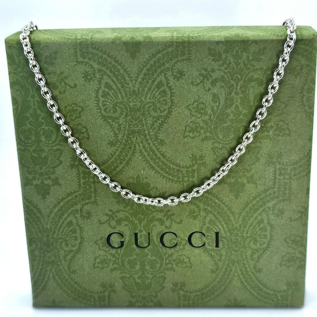 Gucci Figaro Chain Necklace, 50 Long, 3.7 Wide, Y2K Silver 925