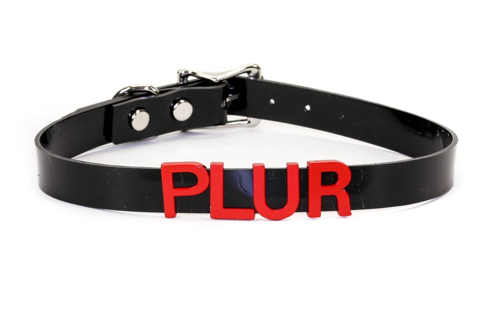 Black Vinyl Slave Name PVC Red Bdsm-Choker-Slut-Collar-Choker-Adult-Kinky