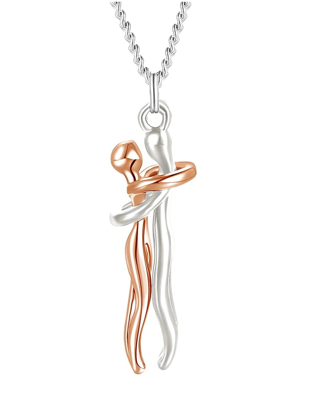 Affectionate Hug Couples Necklace Valentine’s Day Embrace Chain Unisex Jewelry