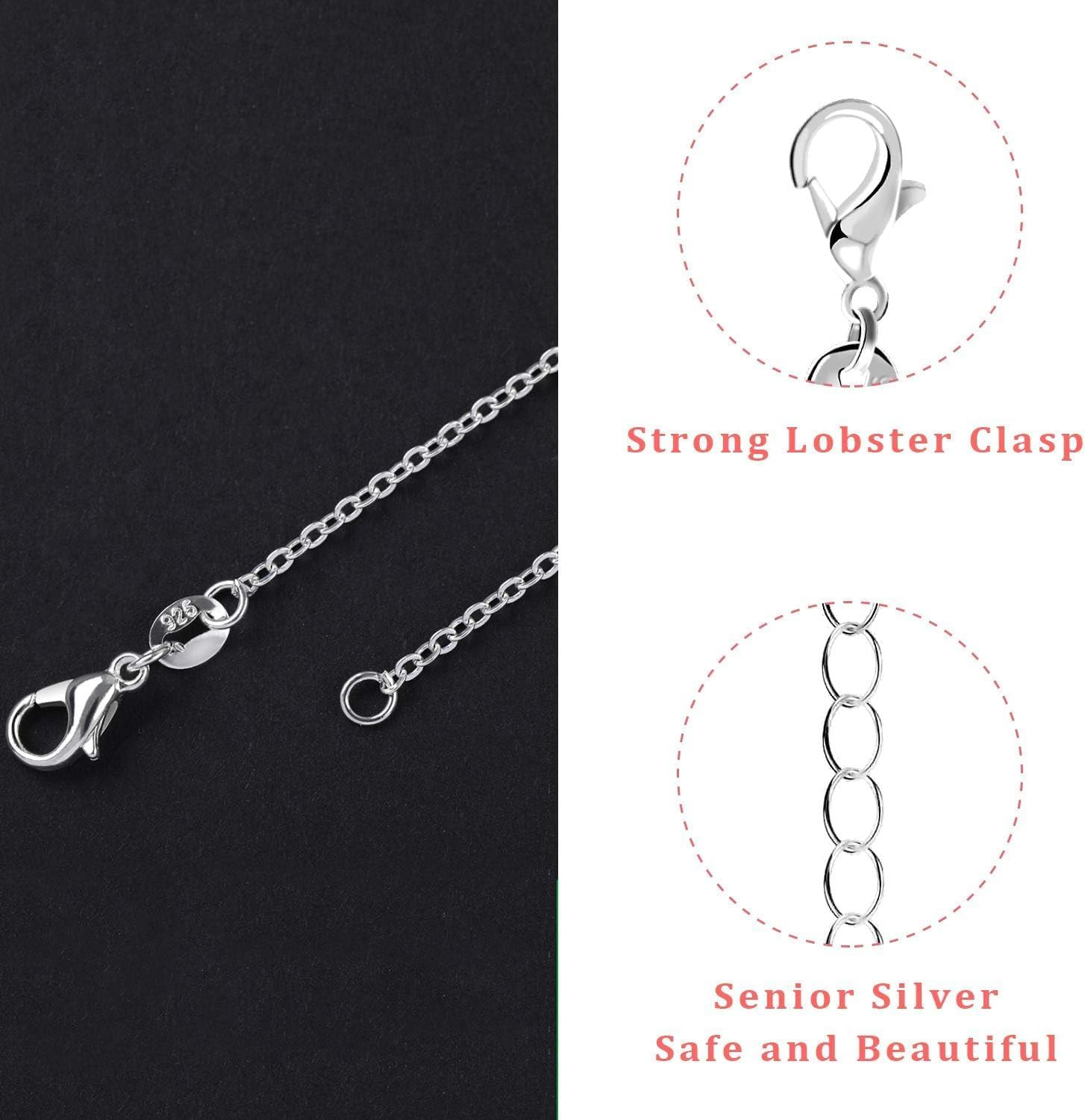 Necklace Chains, 15 Pack Silver Necklace Chains Bulk Plated Cable Chain