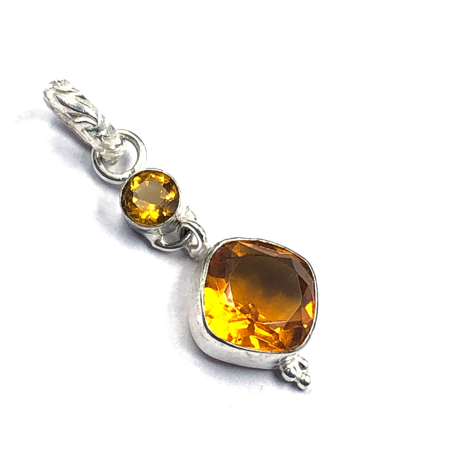 Citrine Gemstone Handmade Jewelry Sterling Silver Bestie Gift Pendant 1.6″
