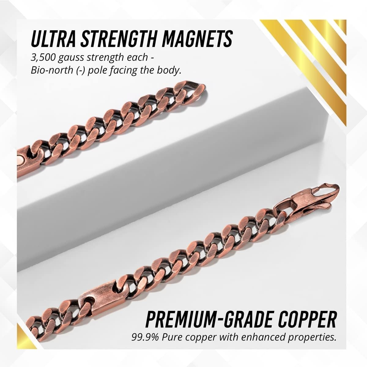 MagnetRX Copper Magnetic Necklace for Men and Women Necklace Effective 24 Inches
