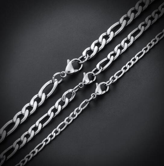 6pcs Lot 4mm 18-32” in bulk Figaro Link Chain Stainless Steel Necklace Chain
